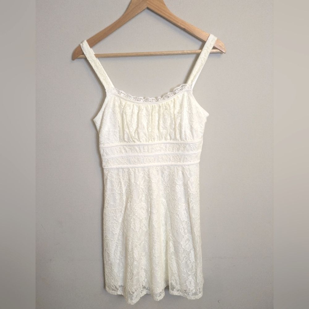 BCX Vintage Babydoll Lace Dress Size S Off-White Y2K Prom Hoco Fairy